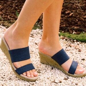 CHARLESTON SHOE CO. Navy Wedges